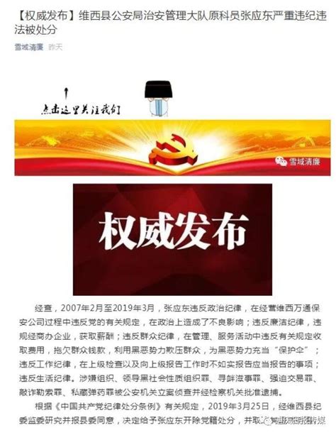 维西县公安局治安管理大队原科员张应东严重违纪违法被处分-搜狐大视野-搜狐新闻