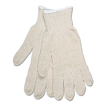 Memphis Glove Cotton/Polyester Multipurpose String-Knit Gloves, Large, White, Pack Of 12