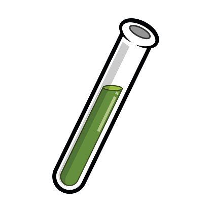 Glass empty test tube for research and experiments, vector illustration in cartoon style on a ...