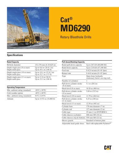 Cat® MD6290 Rotary Blasthole Drills - Caterpillar Global Mining - PDF ...