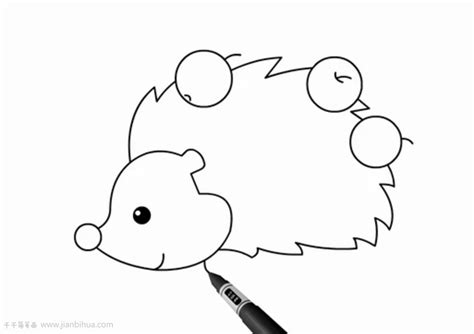 儿童简笔画详细图解教程 可爱的小刺猬儿童学画大全 肉丁儿童网