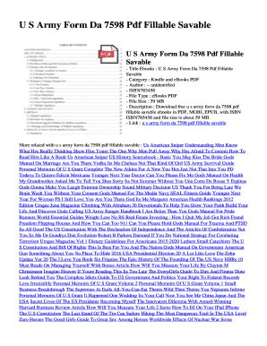 Fillable Form DA 7598 | Edit, Sign & Download in PDF | PDFRun
