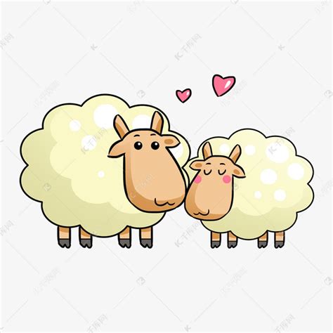 情侣动物小绵羊素材图片免费下载-千库网