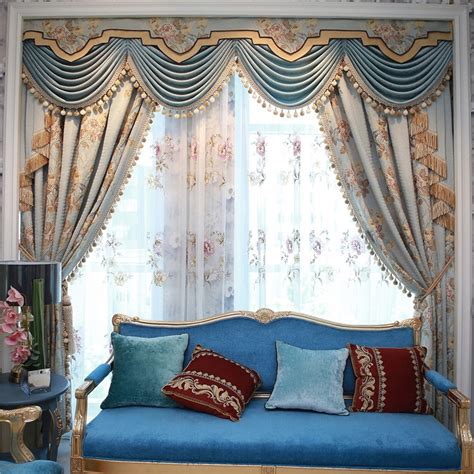 【包安装】欧式窗帘客厅奢华大气别墅高档豪华美式客厅卧室帘头幔-美间设计