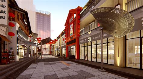 时尚大气的商业街设计效果图-广东天霸设计有限公司