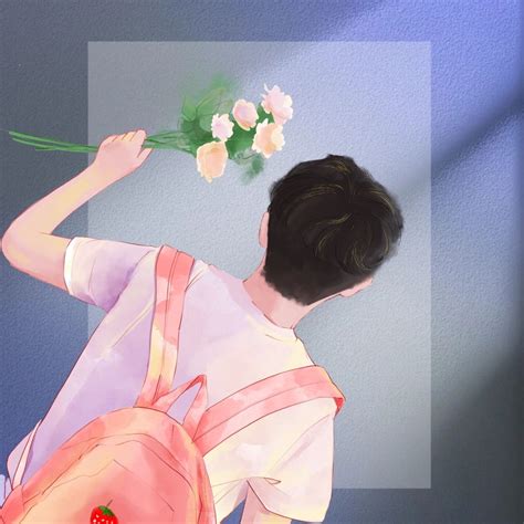 情侣头像插画甜美女生
