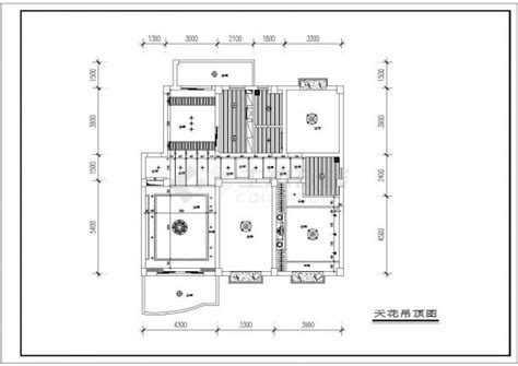 亳州市某小区三室两厅室内家装cad设计平面施工图_三居室_土木在线