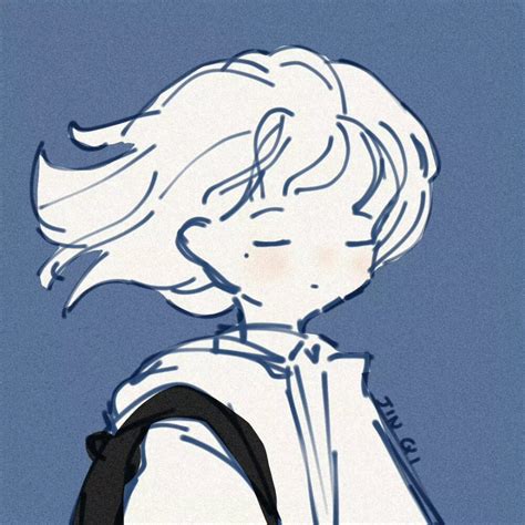 蓝色头像温柔女生可爱