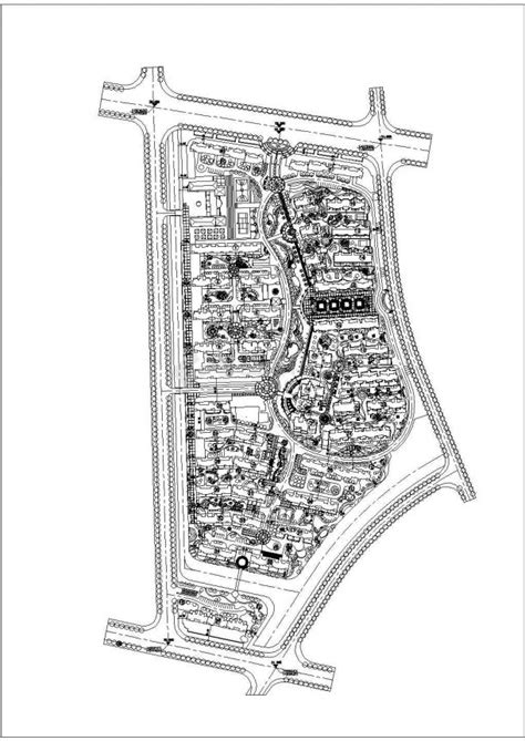 莱茵半岛花园小区景观设计cad总平面方案图纸（标注详细）_住宅小区_土木在线