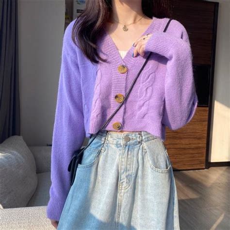 紫毛衣女生头像温柔