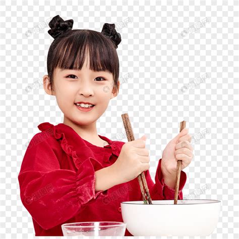 女孩在家学习包水饺元素素材下载-正版素材402030718-摄图网