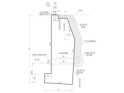扶壁式挡土墙大样图2017（CAD）-混凝土节点详图-筑龙结构设计论坛
