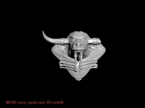 牛头人像,雕塑max3d模型_哺乳动物_动物模型_3D模型免费下载_摩尔网