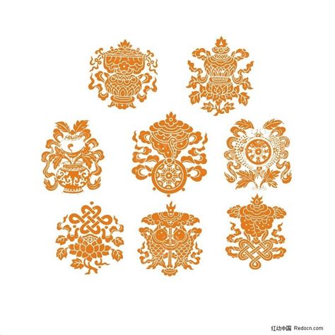藏式吉祥八宝分层图,美术绘画,其他设计,设计模板,汇图网www.huitu.com