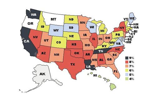 9张地图盘点美国各州税率_北美购房网