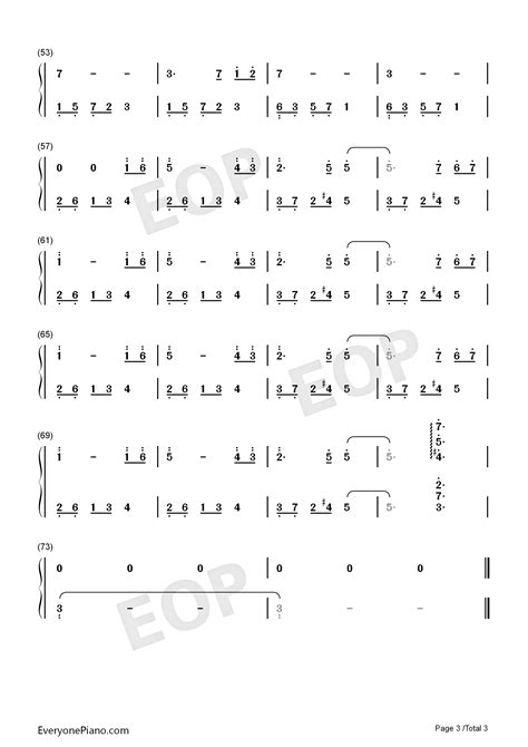 Whispering Eyes-简单好听的曲子双手简谱预览3-钢琴谱文件（五线谱、双手简谱、数字谱、Midi、PDF）免费下载