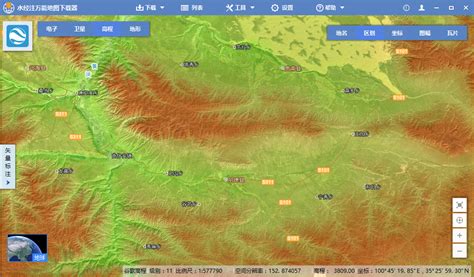 中国海拔地图,中等高线地形图,中地貌_大山谷图库
