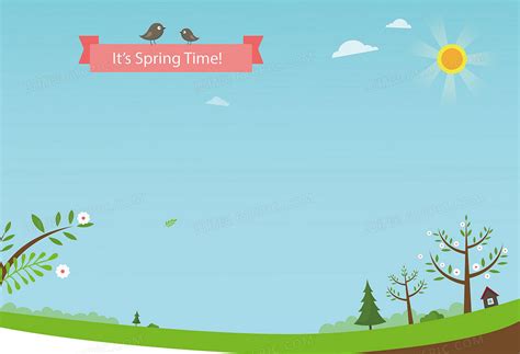 春天来了春季海报背景PSD素材 - 爱图网