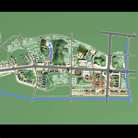 江门规划3dmax 模型下载-光辉城市