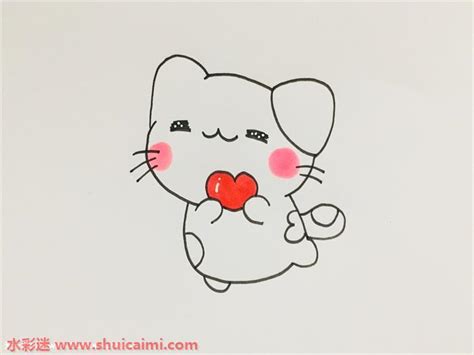 可爱小猫咪怎么画 可爱小猫咪简笔画简单又漂亮彩色 - 水彩迷