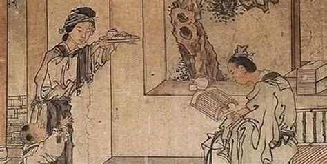 中国古代的夫妻照。
