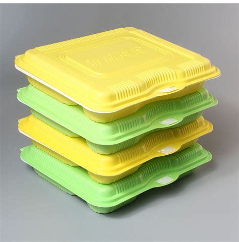 一次性餐盒黄白绿白外卖快餐团餐打包饭盒便当餐盒连体四格餐盒-阿里巴巴