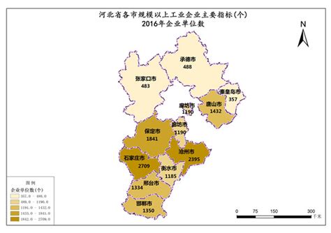 河北省2016年企业单位数（规模以上工业企业主要指标）-免费共享数据产品-地理国情监测云平台