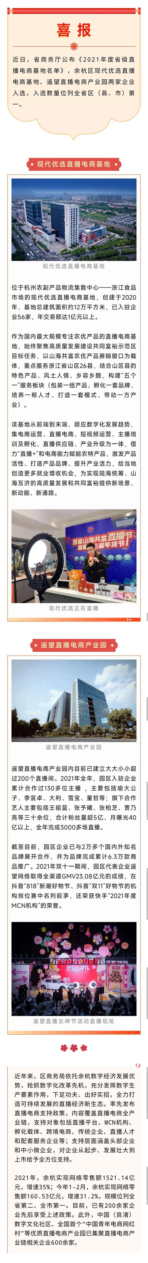 余杭区两家企业入选省级直播电商基地名单——2022杭州电商展