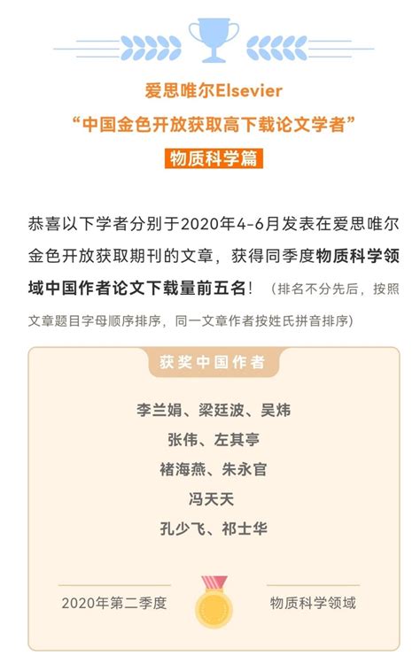 科学网—爱思唯尔Elsevier“中国金色开放获取高下载论文学者” - 汪凯的博文
