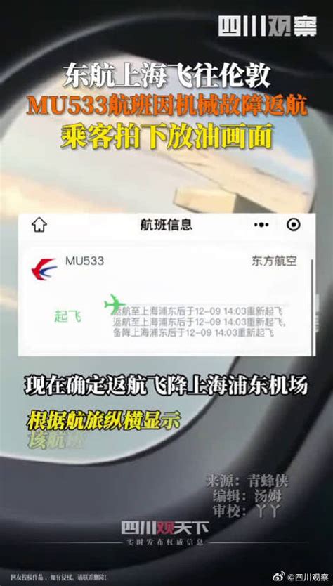 MU533航班故障返航平安降落_手机新浪网