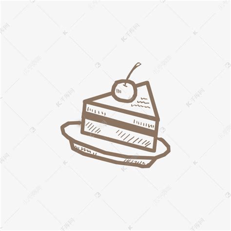 手绘蛋糕通用词简笔画素描素材图片免费下载-千库网
