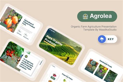 农场有机生态主题的网页宣传推广手册Keynote模板 - 25学堂