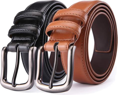 Mens Belt, Xhtang Genuine Leather Dress Belt Classic Casual 1 1/4" Wide ...