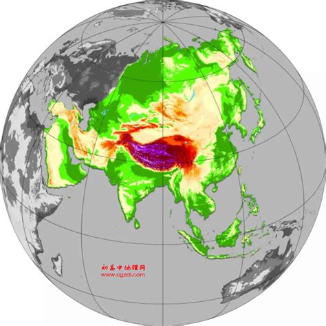 亚洲在地球上的位置图_世界地图_初高中地理网