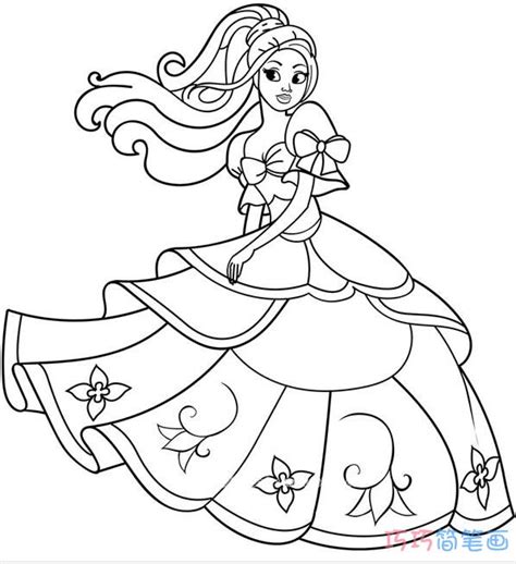 如何画跳舞的公主素描简单漂亮_手绘公主简笔画图片 - 巧巧简笔画