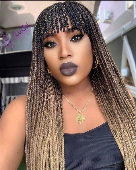 20 Box Braids with Bangs to Make You Feel Special - New Natural Hairstyles