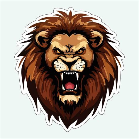 Lion face and head vector art sticker and logo template 28146107 Vector ...