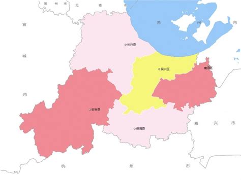 湖州市行政区划地图：湖州市辖2个市辖区、3个县分别是哪些？