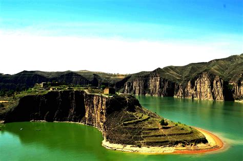 鸟瞰图的黄河(黄河)带在陕西省，中国—高清视频下载、购买_视觉中国视频素材中心