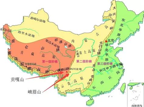 中国海拔分布图图片