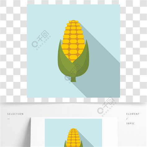 天然玉米图标网络设计的天然玉米矢量图标的平插图天然玉米图标，平面样式模板免费下载_ai格式_1500像素_编号37568428-千图