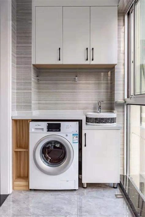 现代阳台 多功能洗衣机柜 容量满满 - 斑马设计设计效果图 - 每平每屋·设计家