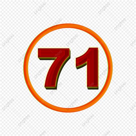 3d Numbers 71 In A Circle On Transparent Background, 71, Number, Symbol ...