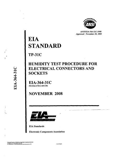 EIA-364-31C 耐湿性能测试_word文档在线阅读与下载_无忧文档