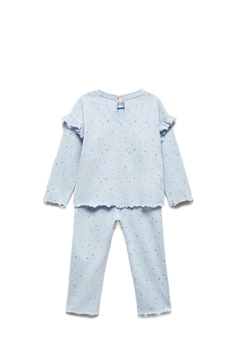 Mango Kids pyjama met all over print lichtblauw | wehkamp