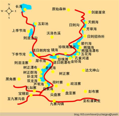 九寨沟旅游图路线图,九寨沟旅游路线图,九寨沟旅游路线示意图_大山谷图库