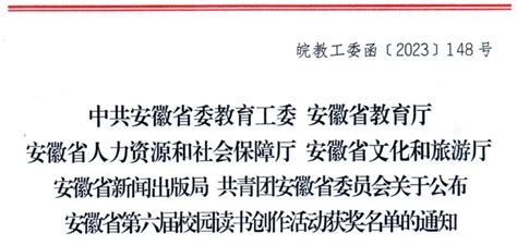 （新闻）滁州学院喜获安徽省校园“十佳优秀阅读推广案例”奖项