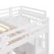 White Full Over Twin & Twin Bunk Bed Wood Bed with Drawers and ...