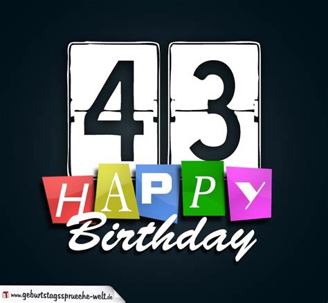 43 Birthdays Birthday 43 Birthday Banner Birthday PVC 1.3 m x 1 m ...