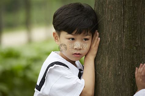 男孩在公园里挂在树上高清图片下载-正版图片303505822-摄图网